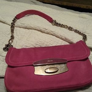 Prada pink suede mini-bag